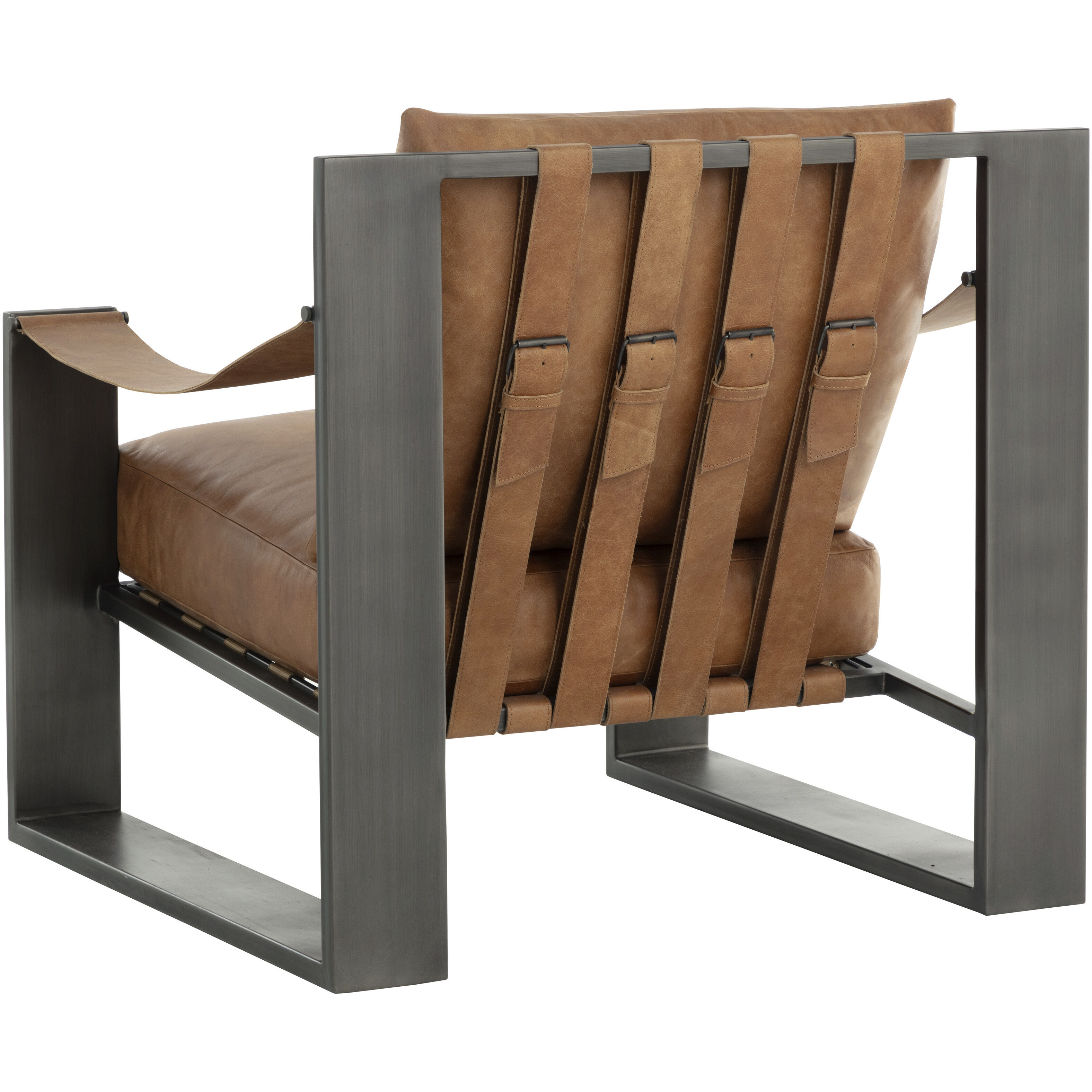 Berke Gunmetal / Tan Leather Lounge Chair